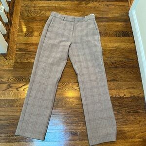 Frank and oak size 8 plaid trouser pant straight ankle crop
